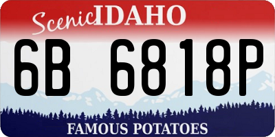 ID license plate 6B6818P