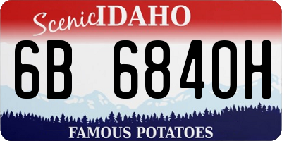 ID license plate 6B6840H