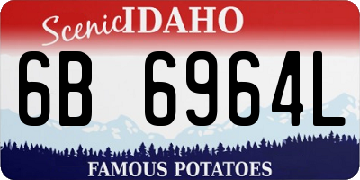 ID license plate 6B6964L