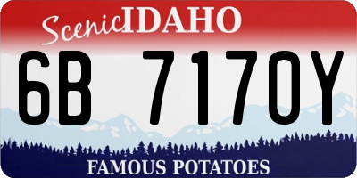 ID license plate 6B7170Y