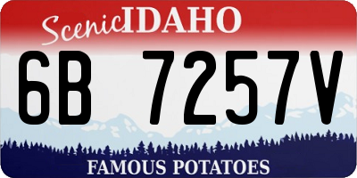 ID license plate 6B7257V
