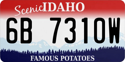 ID license plate 6B7310W