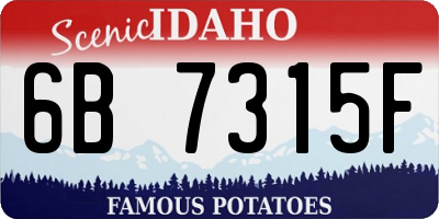 ID license plate 6B7315F
