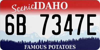 ID license plate 6B7347E