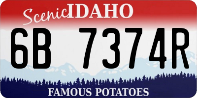 ID license plate 6B7374R