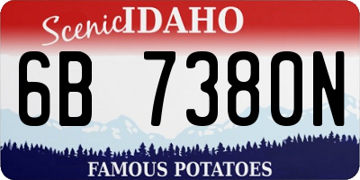 ID license plate 6B7380N