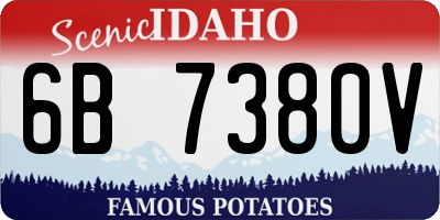 ID license plate 6B7380V
