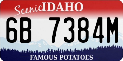 ID license plate 6B7384M