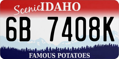 ID license plate 6B7408K