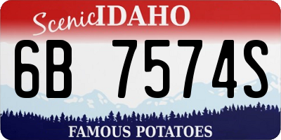 ID license plate 6B7574S