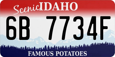 ID license plate 6B7734F
