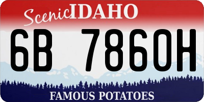 ID license plate 6B7860H