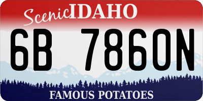 ID license plate 6B7860N