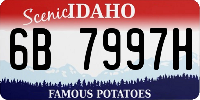 ID license plate 6B7997H