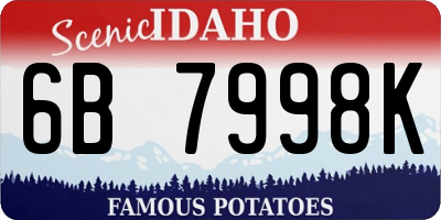 ID license plate 6B7998K