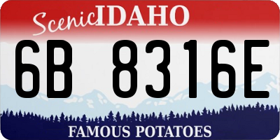 ID license plate 6B8316E