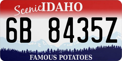 ID license plate 6B8435Z