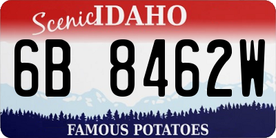 ID license plate 6B8462W