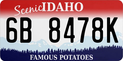 ID license plate 6B8478K