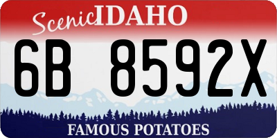 ID license plate 6B8592X
