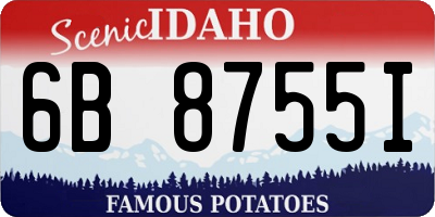 ID license plate 6B8755I