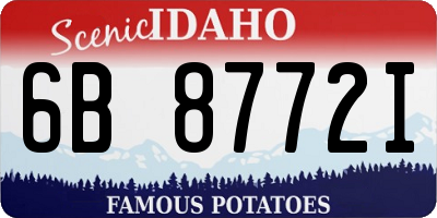 ID license plate 6B8772I