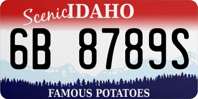 ID license plate 6B8789S