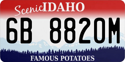 ID license plate 6B8820M