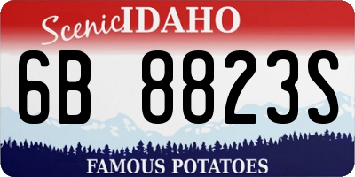 ID license plate 6B8823S