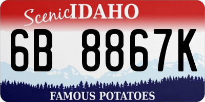 ID license plate 6B8867K