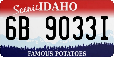 ID license plate 6B9033I