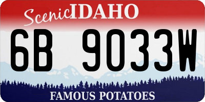 ID license plate 6B9033W