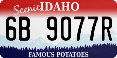 ID license plate 6B9077R