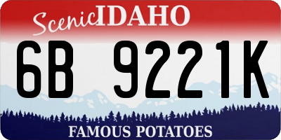 ID license plate 6B9221K