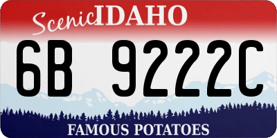 ID license plate 6B9222C