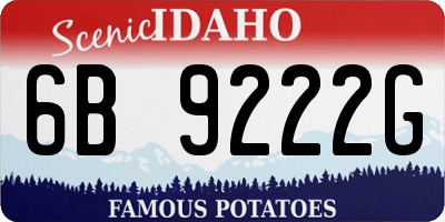 ID license plate 6B9222G