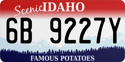 ID license plate 6B9227Y