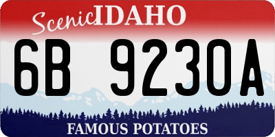 ID license plate 6B9230A
