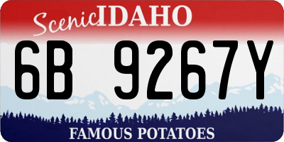 ID license plate 6B9267Y