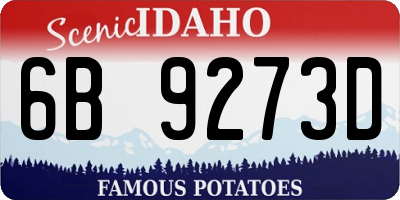 ID license plate 6B9273D