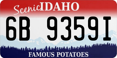 ID license plate 6B9359I