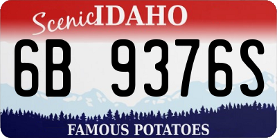 ID license plate 6B9376S