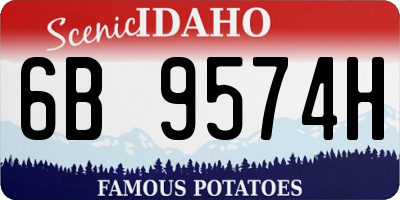 ID license plate 6B9574H