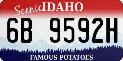 ID license plate 6B9592H