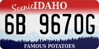ID license plate 6B9670G