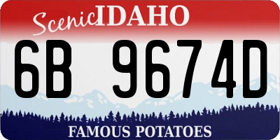ID license plate 6B9674D