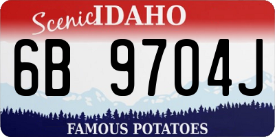 ID license plate 6B9704J