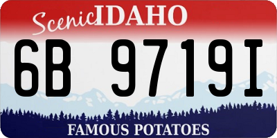 ID license plate 6B9719I