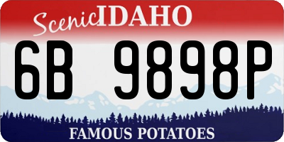ID license plate 6B9898P