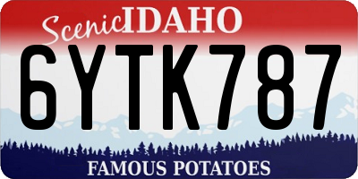 ID license plate 6YTK787